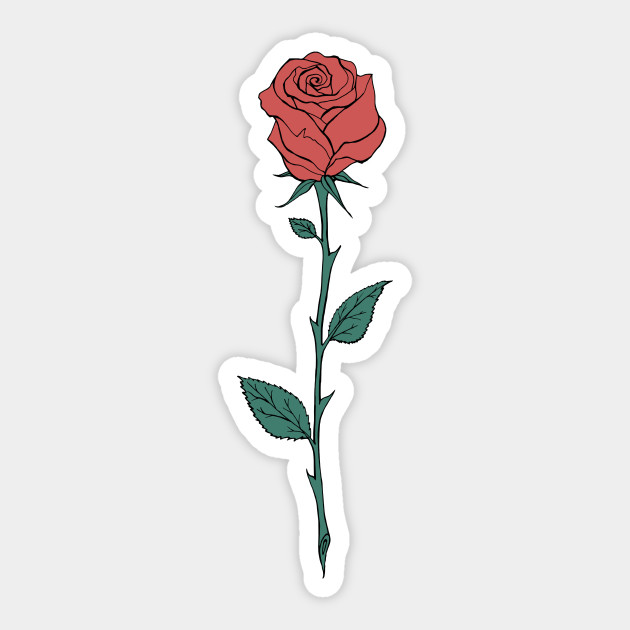 Red Rose  Rose Sticker  TeePublic